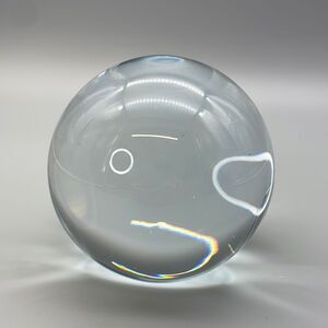 Clear Art Glass Sphere Paperweight  4 1/4 inch